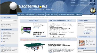 Tischtennis.biz - der Tischtennis online Shop